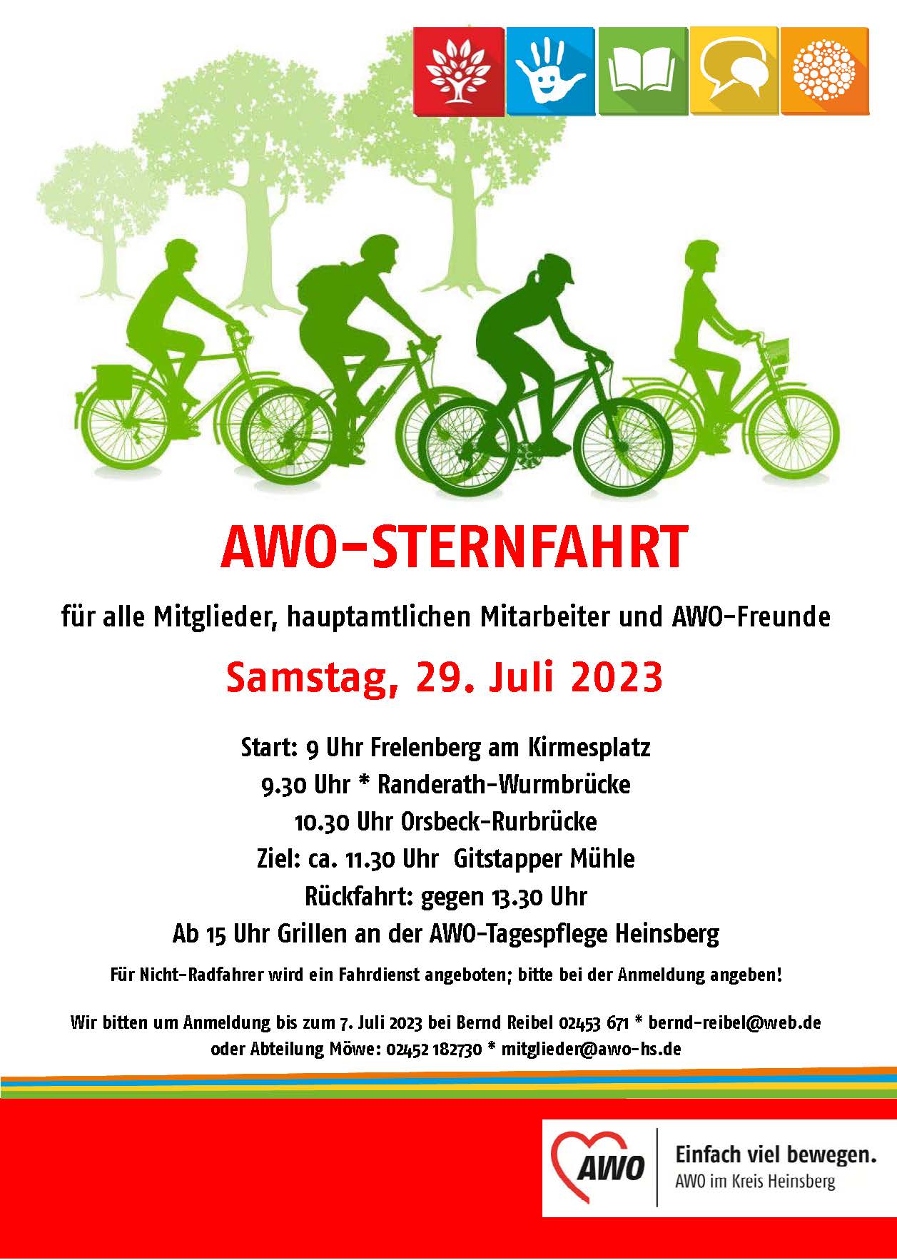 AWO Stern-Fahrradtour für Mitglieder, hauptamtliche Mitarbeiter und AWO-Freunde 1