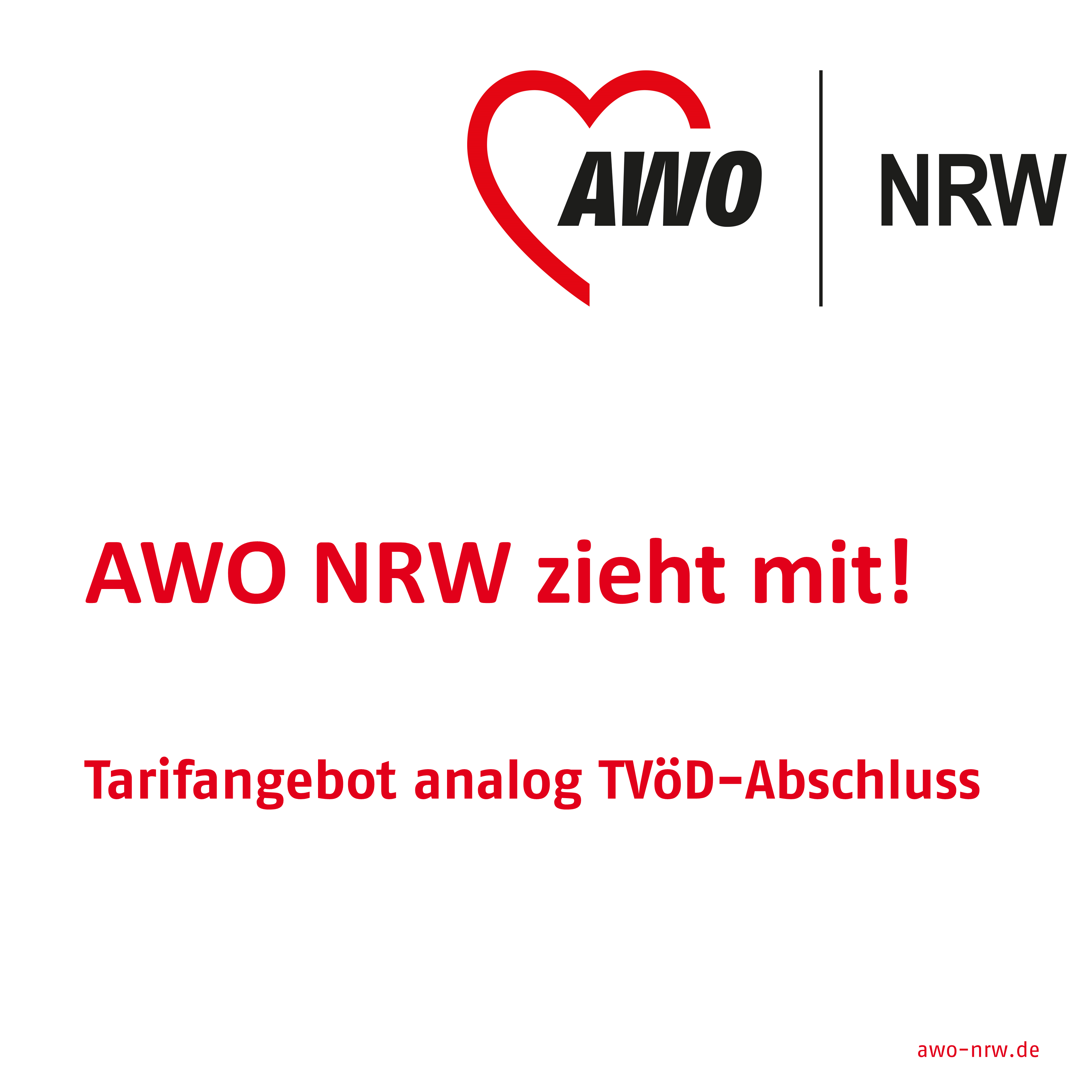 AWO NRW zieht mit! Tarifangebot analog TVöD-Abschluss 1
