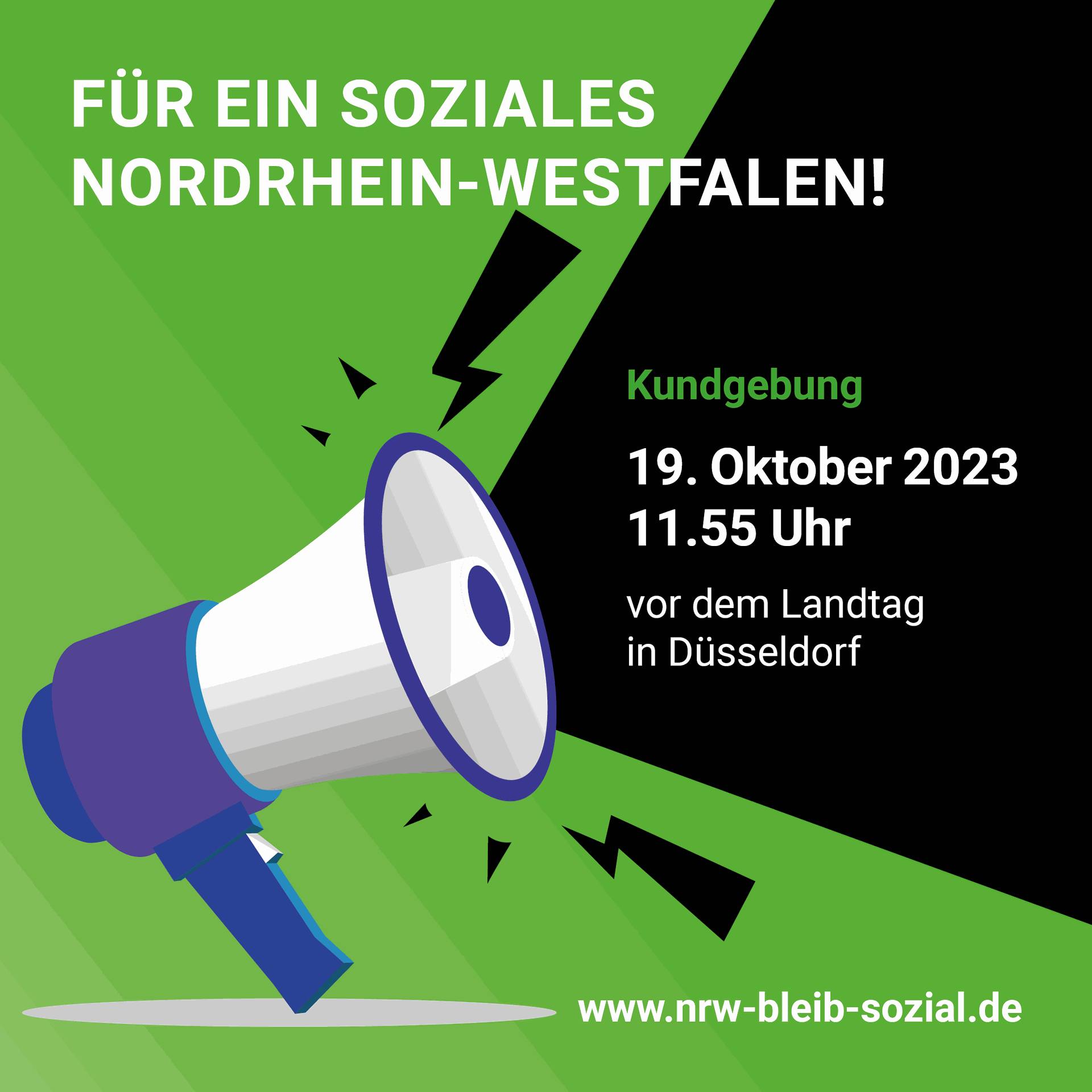 AWO ist bei der Kundgebung der Freien Wohlfahrtspflege NRW am 19.10.2023 vor dem Landtag dabei 1