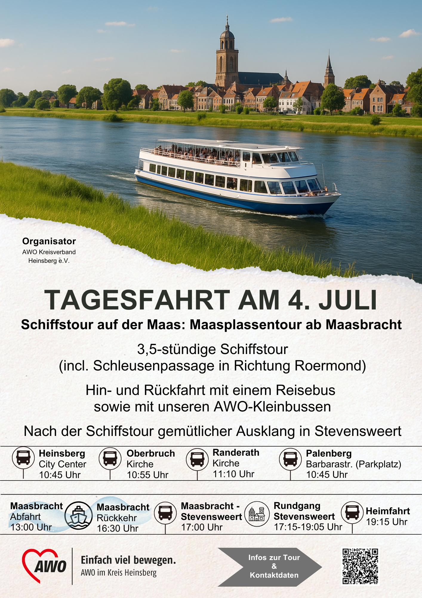 Schiffstour auf der Maas: Maasplassentour ab Maasbracht 1