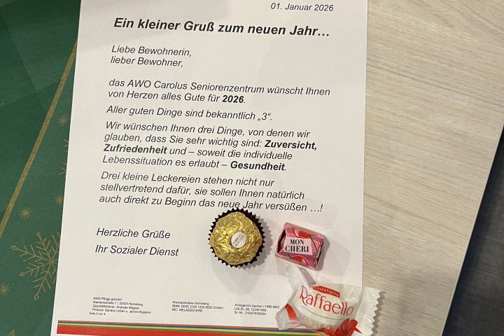 Ein kleiner Neujahrsgruß vom Sozialen Dienst im AWO Carolus Seniorenzentrum 1