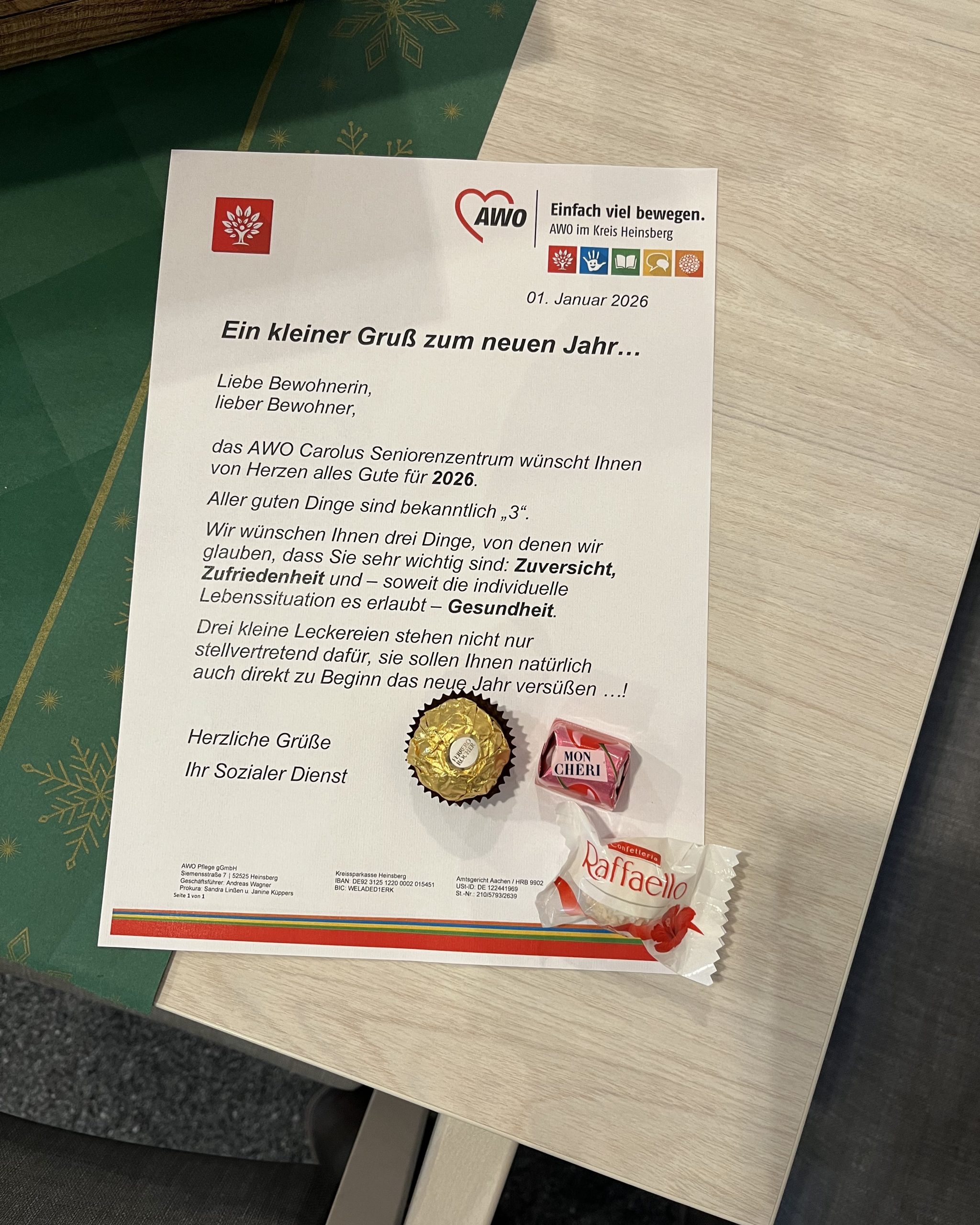 Ein kleiner Neujahrsgruß vom Sozialen Dienst im AWO Carolus Seniorenzentrum 1