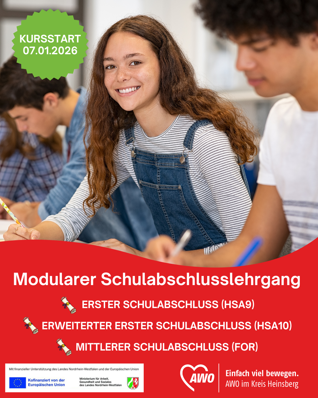 Kursstart modularer Schulabschlusslehrgang 1