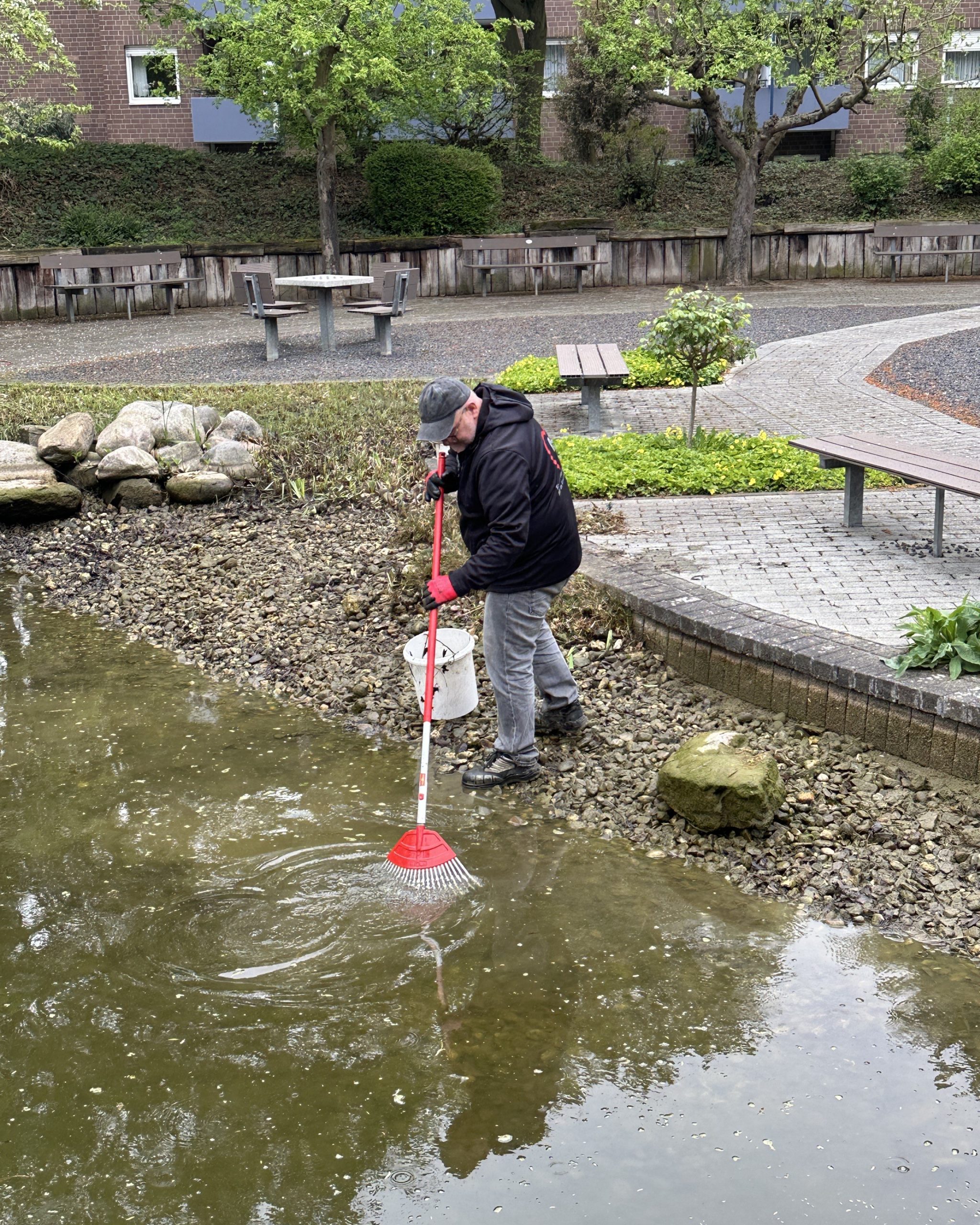 Teich Reinigung im Park der AWO im Kreis Heinsberg 1
