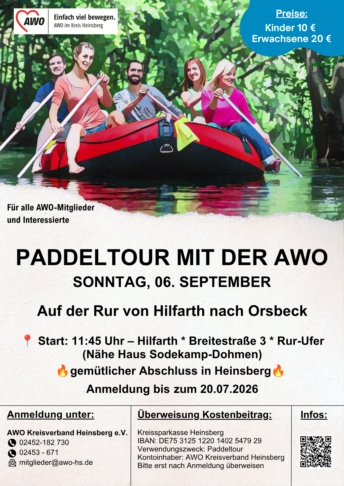 Paddeltour mit der AWO auf der Rur 1